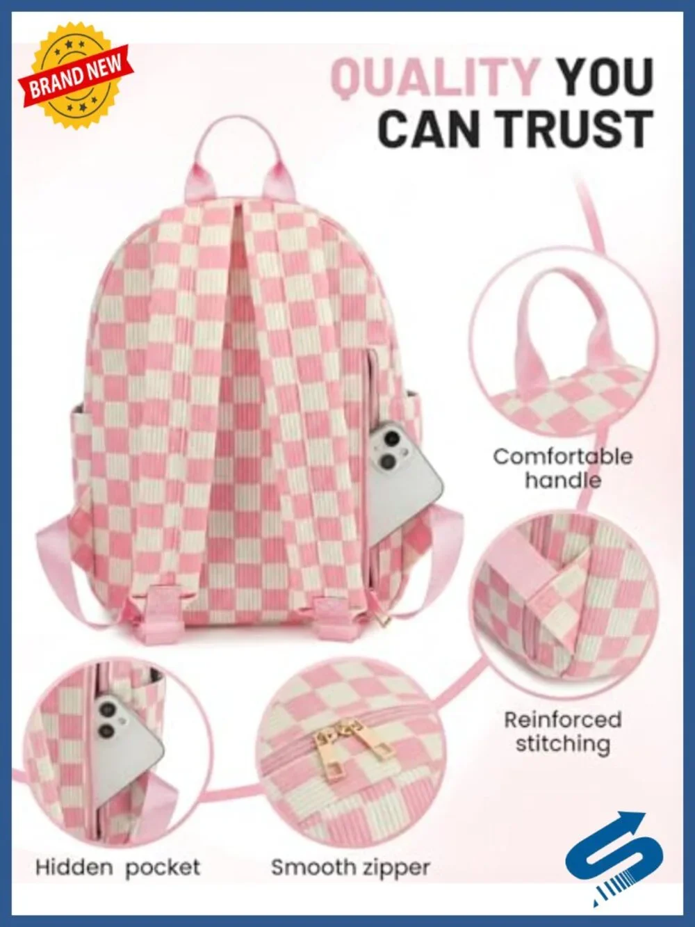 Corduroy Mini Backpack Purse, Lightweight Cute Small Bag with Adjustable Strap,